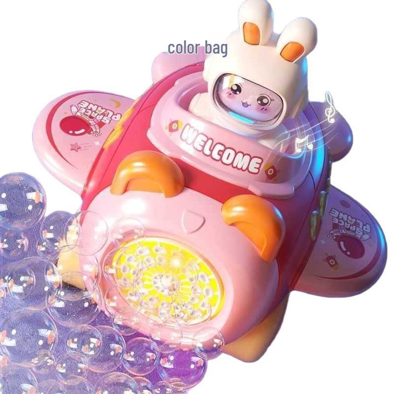 Electric Bubble Blowing Airplane Walker for Kids with Sound & Light Effects