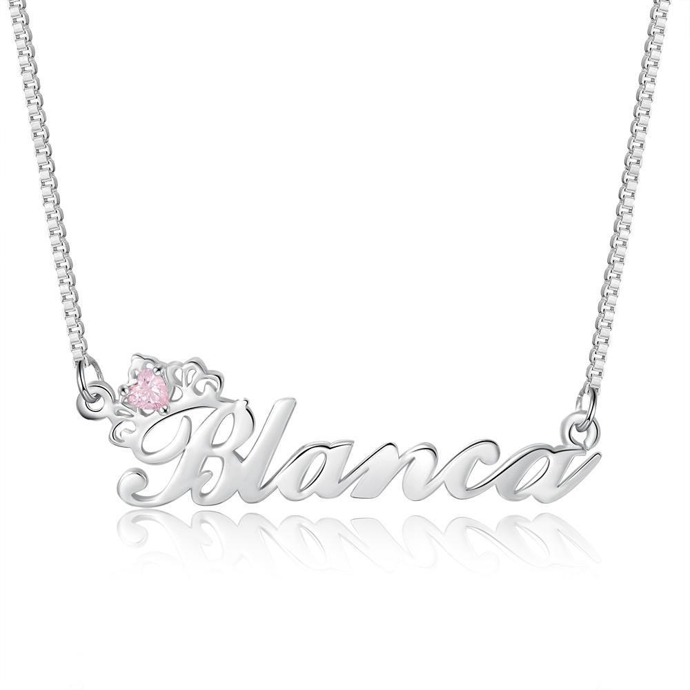 Custom 925 Sterling Silver Zircon Moissanite Diamond Initial Letter Customized Name Pendant Fashion Jewelry Necklace