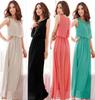 Elegant Summer Fashion Women Round Neck Sleeveless Chiffon Dress For Casual Party