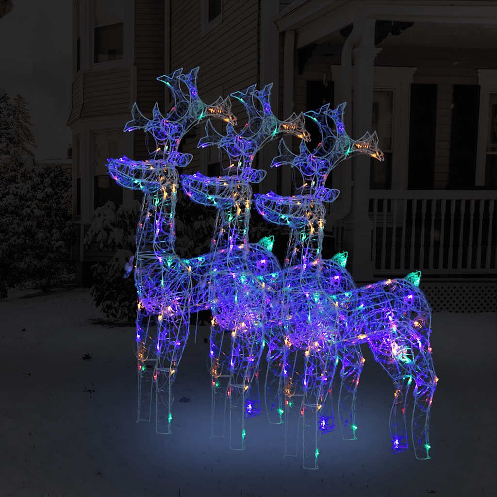 Reindeer Christmas Decoration 3 Pcs. 60x16x100 Cm Acrylic