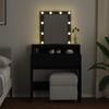 Vidaxl Dressing Table With LED Lighting, Black, 80X41X144.5 Cm