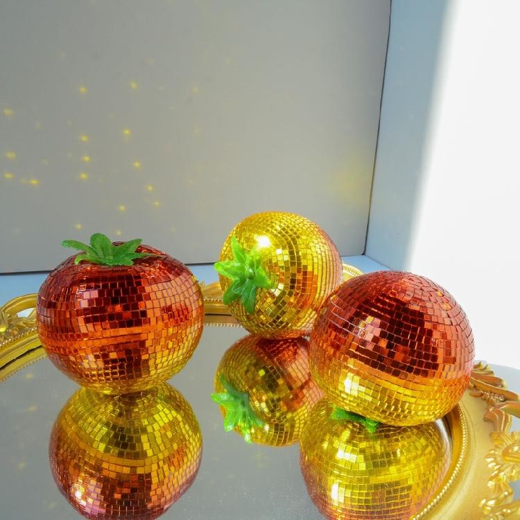 Disco Ball Decors Mirrored Disco Pear/Tomato/Carrot/Pepper Light Reflectings Disco Ball Table Decorations Home Decors