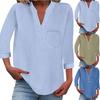Women's Relaxed Fit Linen Shirt With 3/4 Sleeves