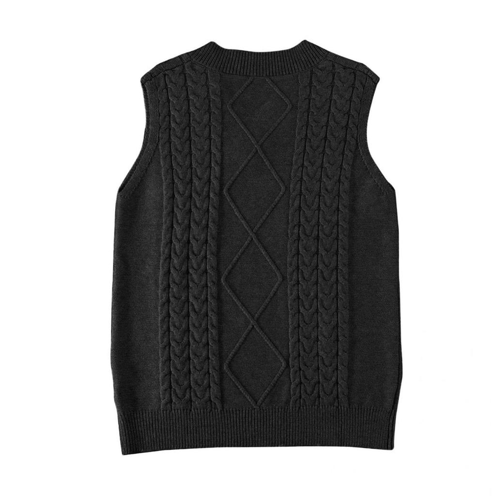 Women's Ladies Fashion Sweater Solid Color V-neck Sleeveless Dough Vest Sweater