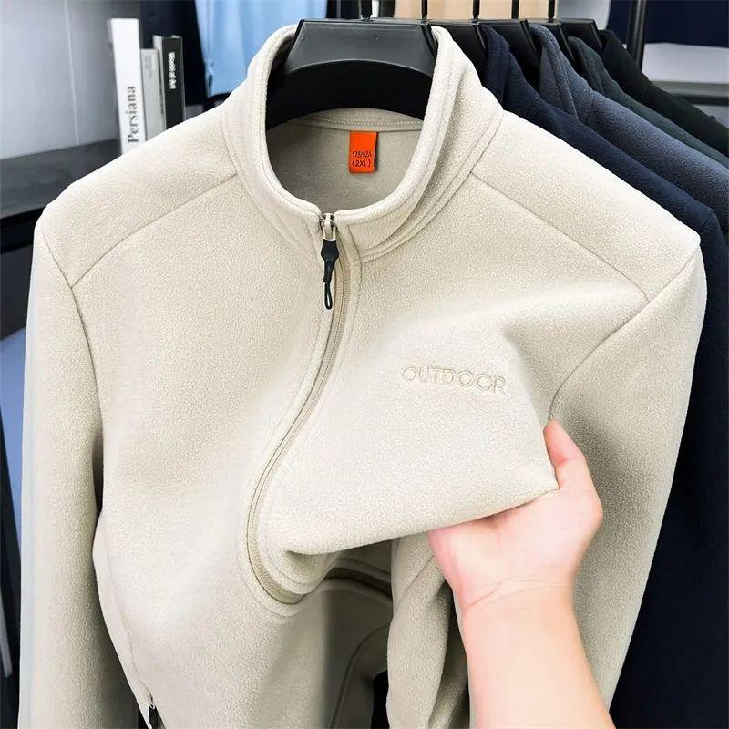 Men s 2025 Autumn/Winter Fleece Stand Collar Hoodie - Thick, Warm, and Casual Zipper Cardigan Outerwear. L