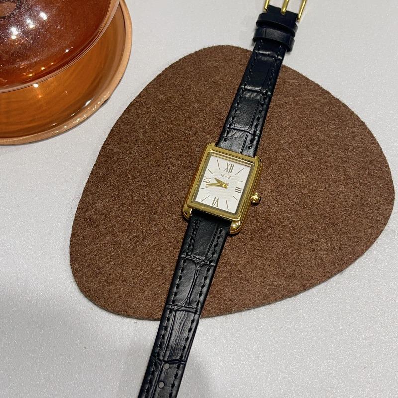

Niche square dial compact belt watch women s simple casual white