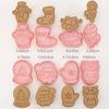 Stamp Cartoon Pressable Christmas Theme Biscuit Mold Kitchen Pastry Cookie Cutters Baking Tools