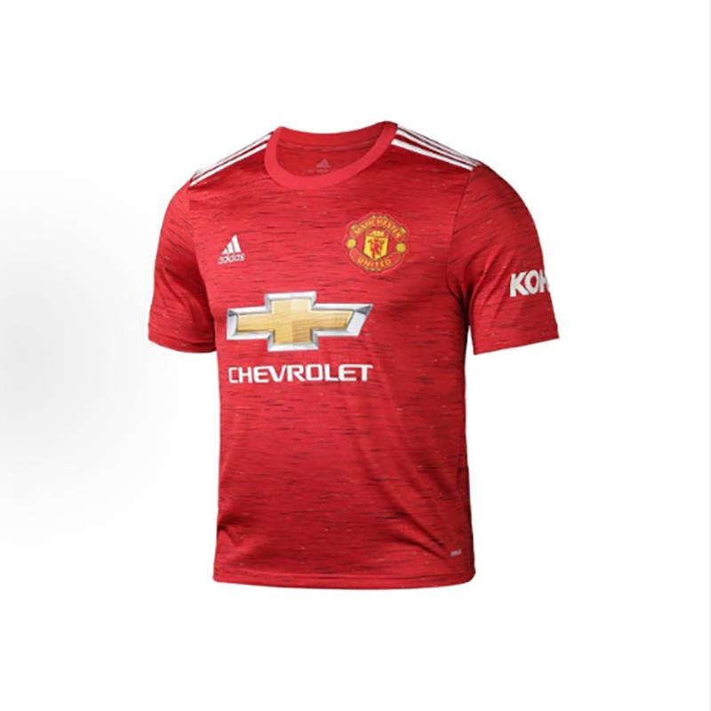 Children s Adidas Manchester United T-shirt Comfortable and Soft Round Neck Football Red Short Sleeve 140