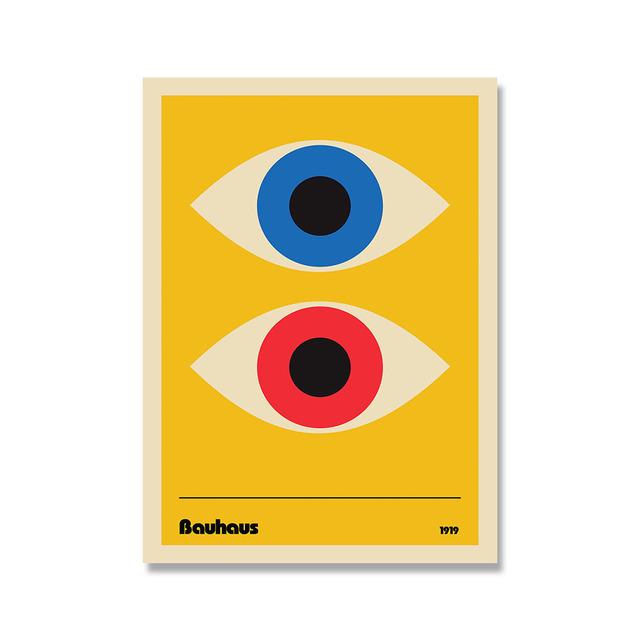 

Современное произведение искусства, живопись Баухаус, минималистский глаз, желтая картина маслом, печать плакатов, холст, настенная картина для гостиной, домашний декор 21cm×30cm NoFrame