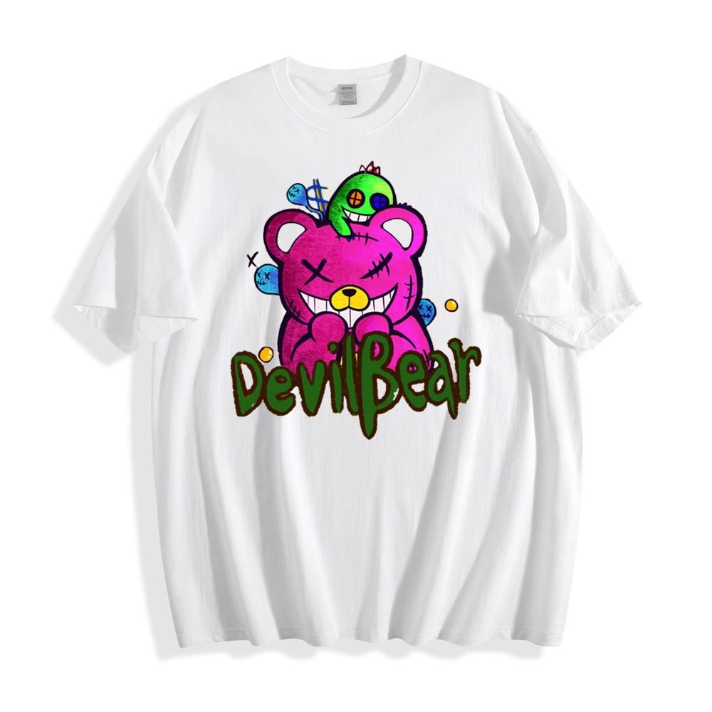 

Devil Bear Graphic T-Shirt - Colorful Cartoon Design Unisex Tee 2XL