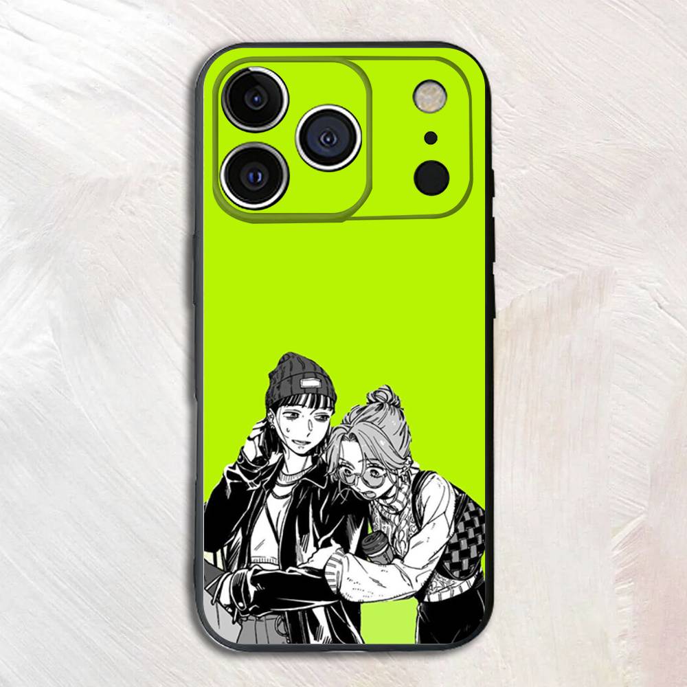Cartoon Aya Osawa Mitsuki Koga Schwarz Matt Handyhülle Für iPhone 17,16,15,14,13,12,13,12,11 Pro Max Plus mini XS Weiche Rückseite