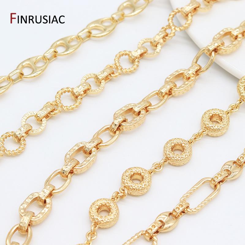 14K Gold Plated Brass Thick Large Heavy Chains For Jewelry Making Supplies,DIY Necklace Bracelet Jewelry Chain Finding