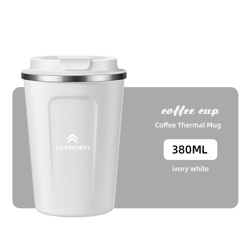 380ml Coffee Cup Car Emblem Thermos Mug Travel Tumbler For Citroen C4 C3 C5 C5X e-C4 X e-C3 C-Elysee Berlingo C1 C6 C2 C-Crosser