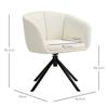 Armchair, Upholstered Chair with Comfortable Seat Shell, Swivel, Cozy Cover, up to 120 kg, Cream White