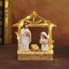 12Pcs LED Nativity Scene Set Resin Christmas Manger Angel Figurines with Star Light Holiday Tabletop Decor for Home Church