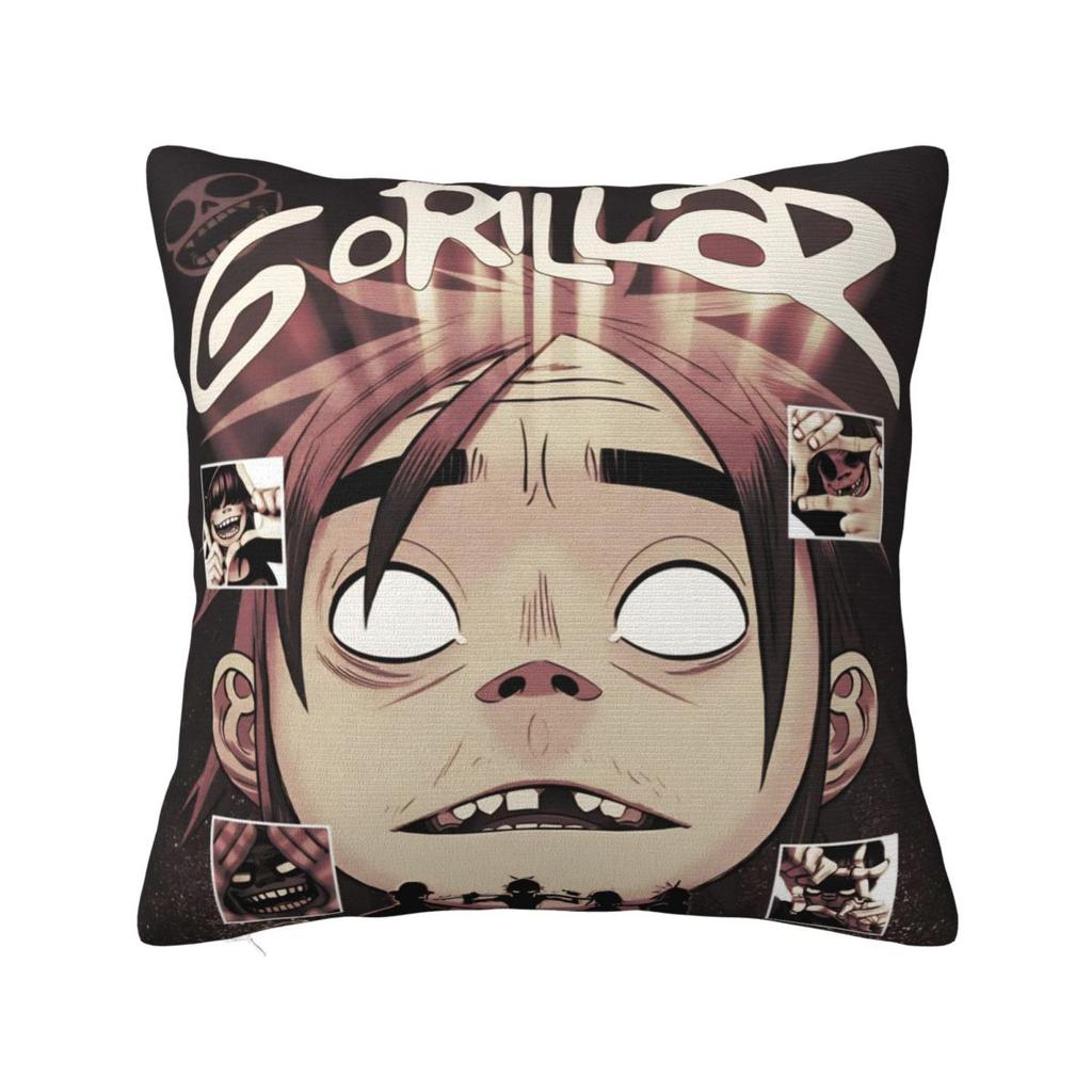 Music Band Gorillaz Punk Rock Pillow Cover Square Pillow Case Cushion Cover Vintage Pattern Pillowcases For Living Room Chair