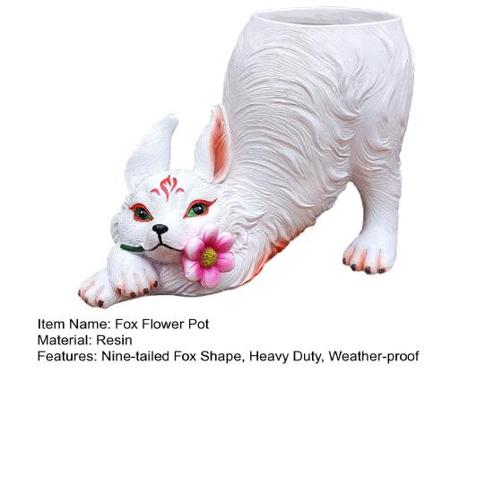 Nine-tailed Fox Flower Pot Indoor Outdoor Resin Planter Pot Home Balcony Garden
