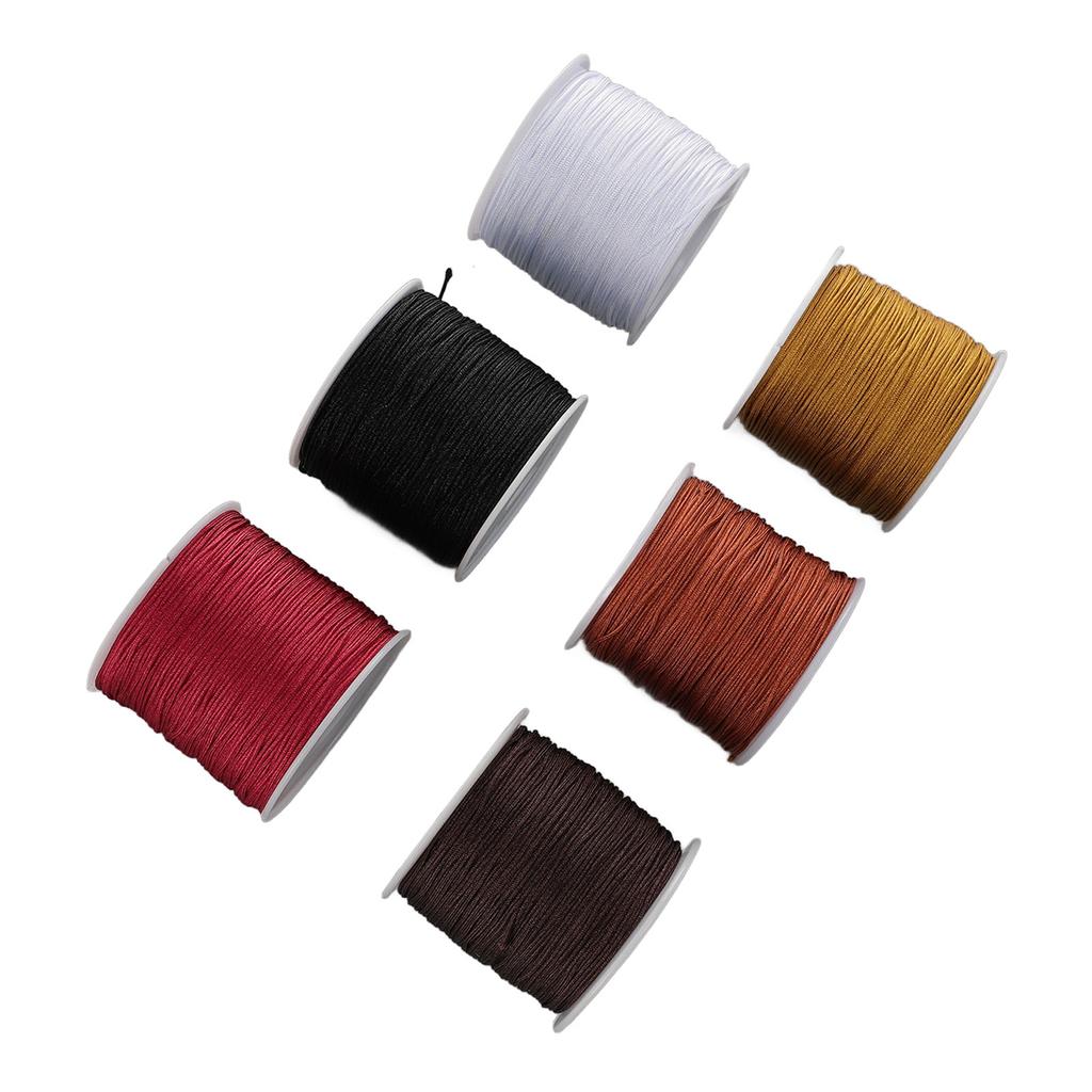 DIY Handcrafted Beading Rope Jewelry Cord 0.8mm Chinese Knot Cord for Friendship Bracelet Xmas Tree