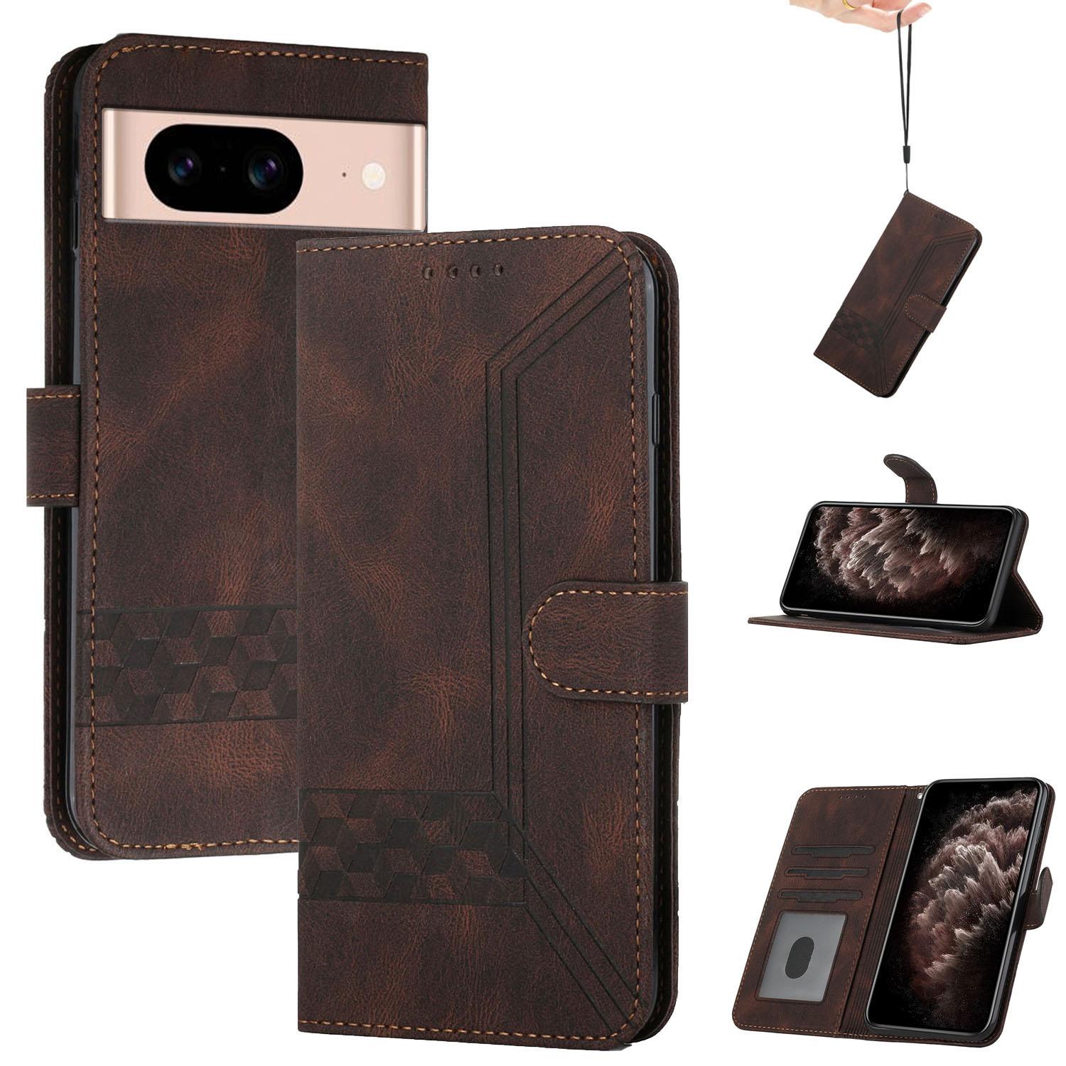 

YX0010 Series for Google Pixel 8a Wallet Leather Case Protective Phone Cover Coffee