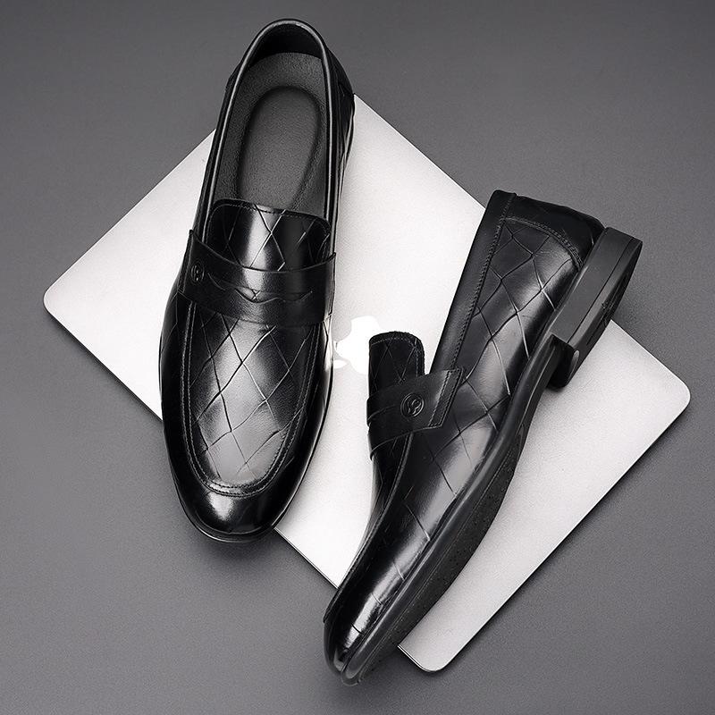 Fashion 2025 New Autumn Casual Loafers for Men Genuine Leather Business Dress Shoes Male Fashion Casual Black Designer Shoes Man