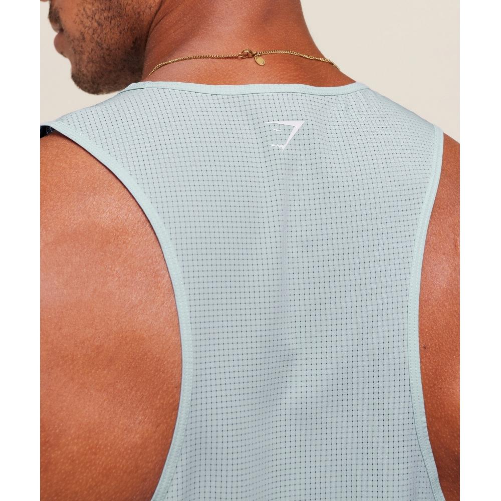Gymshark Running Tank Smoke Blue A3c1r Udr3