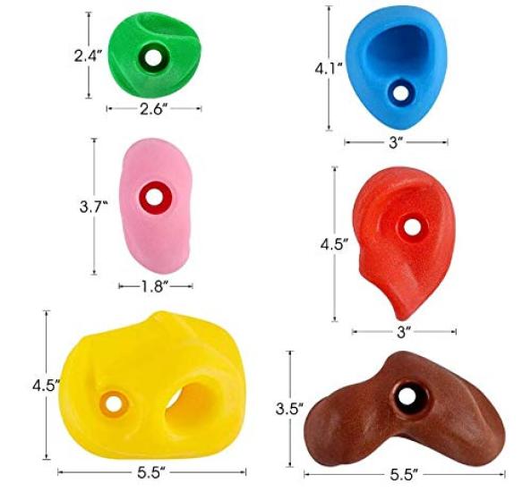 WHDZ Climbing Color Climbing Holds for Easy Accessibility Tools Set of 32 Holds, Bouldering, Installation, Included,