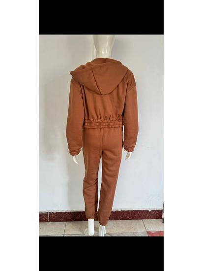 2025 Spring Women's Solid Color Hoodie & Casual Sport Pants 3-Piece Set