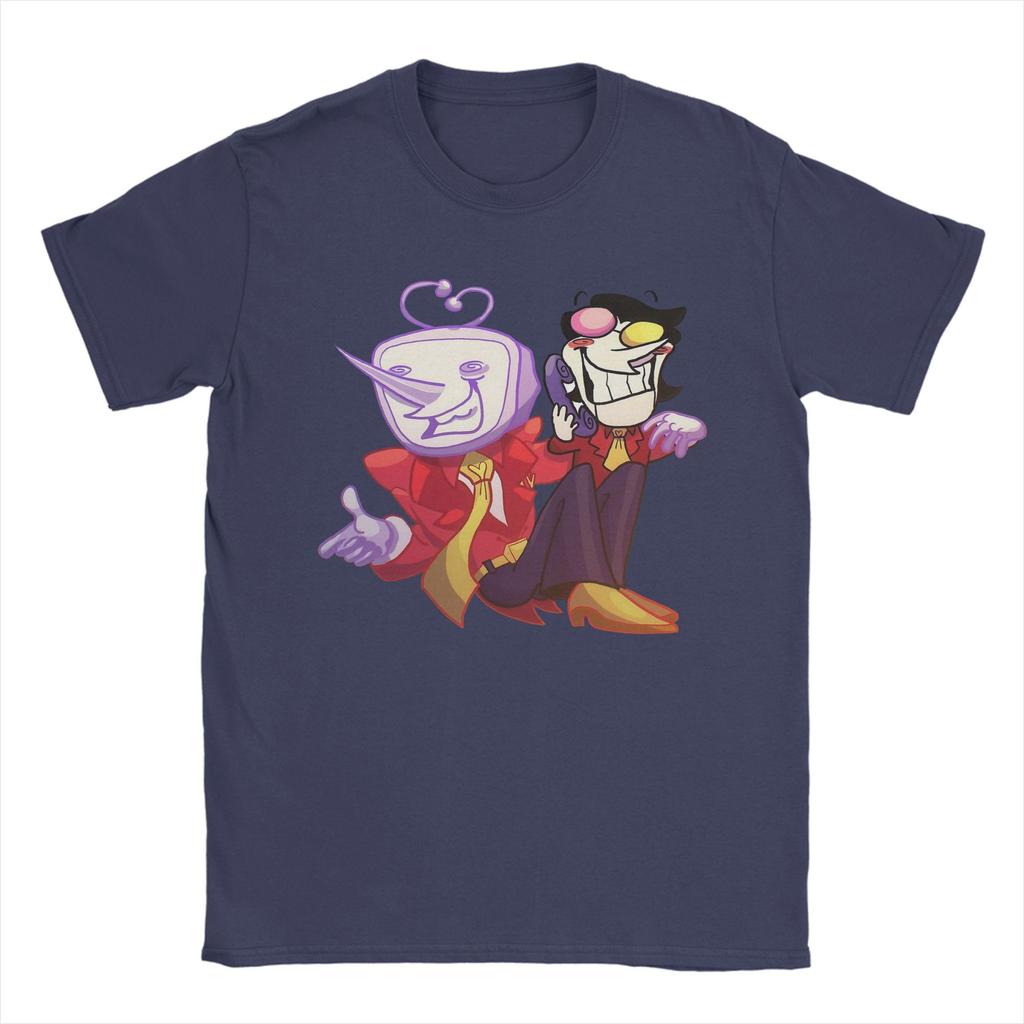 Men's T-Shirts Deltarune Spamton and Tenna Vintage Pure Cotton Tee Shirt Short Sleeve  T Shirt O Neck Clothing Plus Size