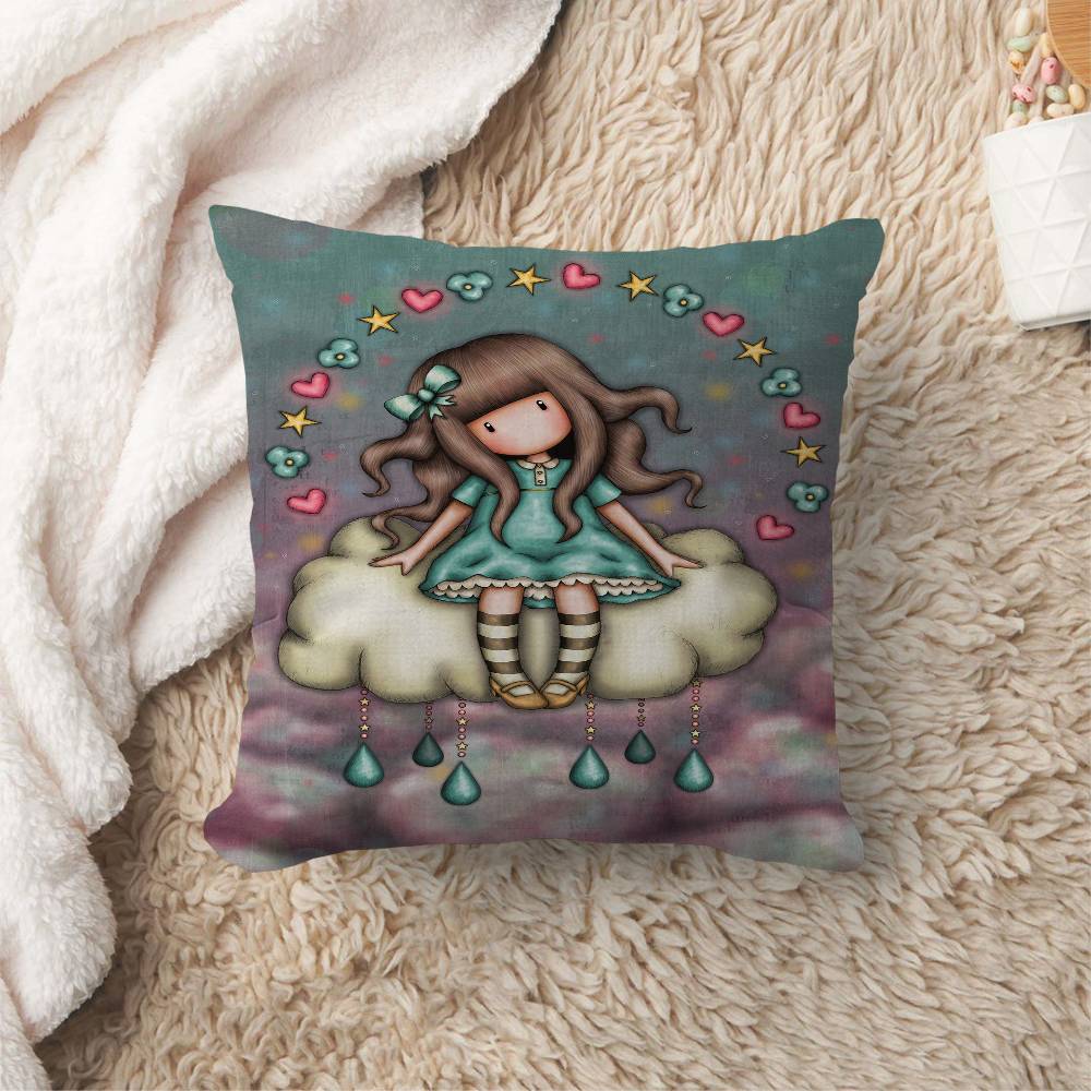 S-Santoro-Gorjuss Cute Girl Cushion Cover Car Throw Pillow Case For Sofa Car Christmas Gift 40x40cm 45x45cm