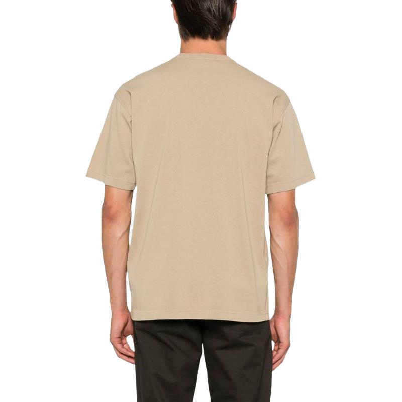STONE ISLAND Logo Print Loose Fit Drop Shoulder Short Sleeve T-Shirt Men Tops Beige 811521079-V0094