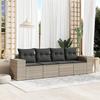 VidaXL 4 Piece Garden Lounge Set with Cushions, Patio Sofas, Patio Furniture Set, Outdoor Furniture, Grey 3254619