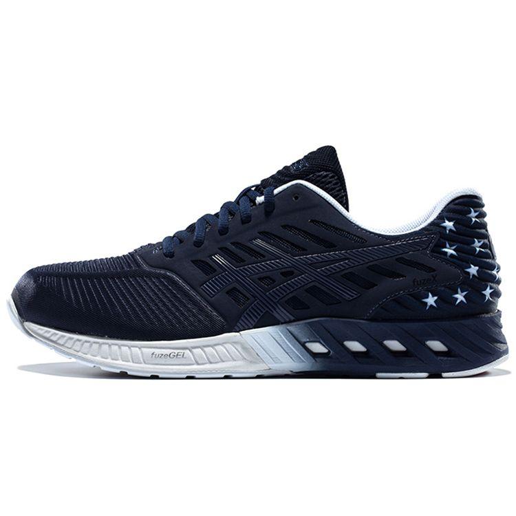 Asics Fuzex Comfortable Breathable Low-Top Running Shoes Men Sneakers Deep-Blue T6K0N-4923