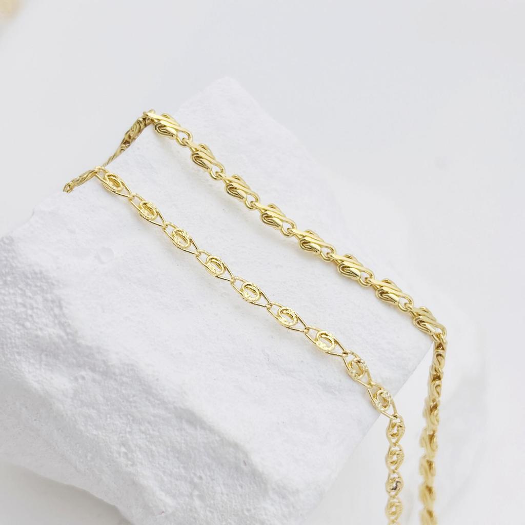 14K Gold-Filled O-Chain Flat Meander Necklace Bracelet DIY Jewelry Accessories