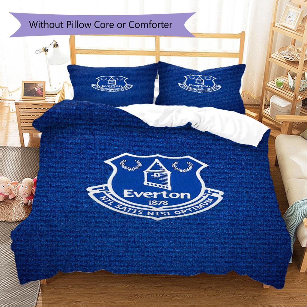 Everton Pattern Bedding Set Quilt Cover Pillowcase Home Decor Gift (1 * Duvet Cover + 2 * Pillowcase, Without Core)