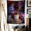 Creepy Clown Tapestry Spooky Room Tapestry Wallmounted Fashion Print Homestay Soft Decoration Tapestry Wall Decoration Home Decor