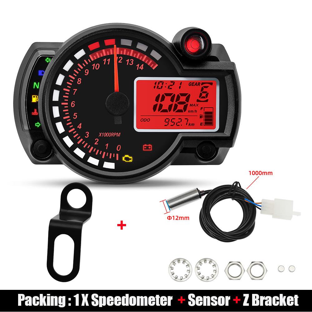 Tahometru LED 2025 Tablou de bord pentru motor Universal Motocicletă Vitezometru digital Viteza excesivă Memento de conducere în siguranță pentru Kawasaki