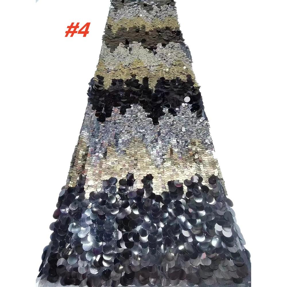 Multi Color Gradient Big Sequin Mesh Fabric for Diy Sewing Dress 2026 Fashion Clothing Designer Fabrics Cloth Material Wholesale