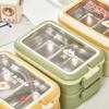 Stainless Steel Compartment Lunch Box 2 Layer Food Container Thermal Lunch Box  For Picnics