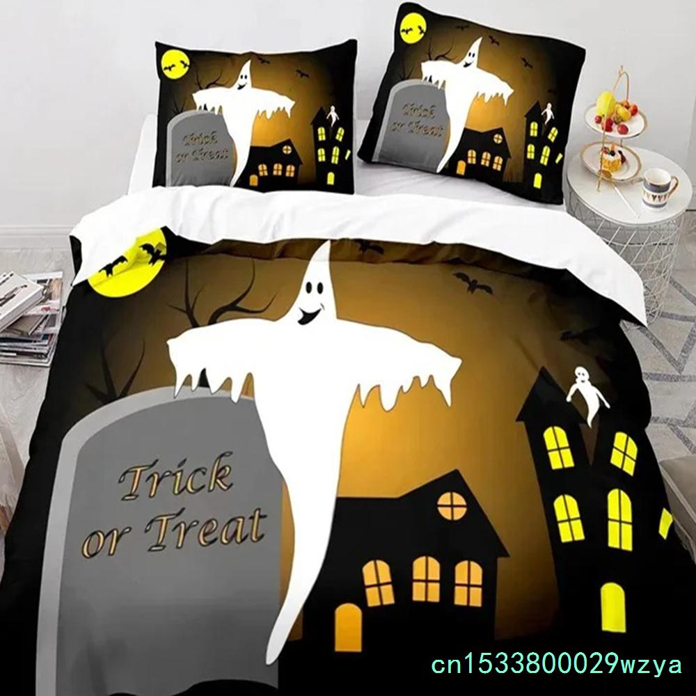 Halloween Kürbis Horror Festival Fledermaus Bettwäsche Set Jungen Mädchen Einzelbett Queen Size Bettbezug Kissenbezug Bett Kinder Erwachsene