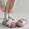 Lace Retro Versatile Soft-soled Bag Head Thick-soled Slippers Women's Summer Outer Wear 2025 New Inner Height Increase Half-drag Single Shoes