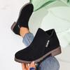 Autumn and winter new short tube retro matte short boots women's thick heel Martin boots side zipper women's shoes