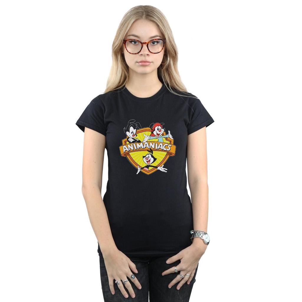 Animaniacs Womens/Ladies Logo Crest Cotton T-Shirt