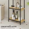 Bathroom shelf 4-level narrow freestanding storage shelf bamboo 1.5 x 21.5 x 106 cm natural wood effect