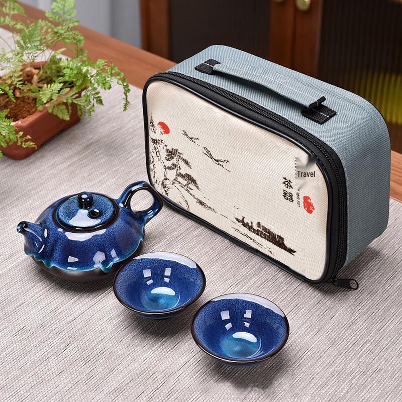 Tianmu Glaze Portable Travel Tea Set