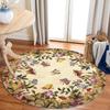 ~O~Round Area Rug with Floral Mandala Design, Music-Inspired Print Soft Floor Mat for Living Room or Bedroom