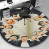 1pc Haikyuu!! Anime Karasuno Volleyball Team Round Carpet - Office Chair Mat, Non-Slip Rug for Home Decor, Seasonal Gift, Suitable for Office, Living