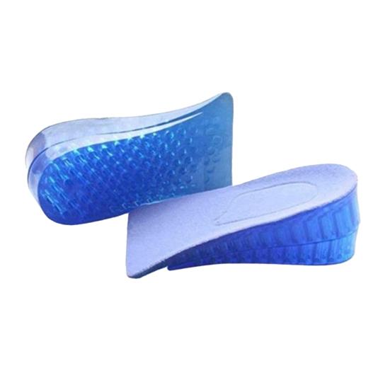 Unisex Silicone Lift Height Increase Double Layers Shoe Insoles Heel Insert Pad