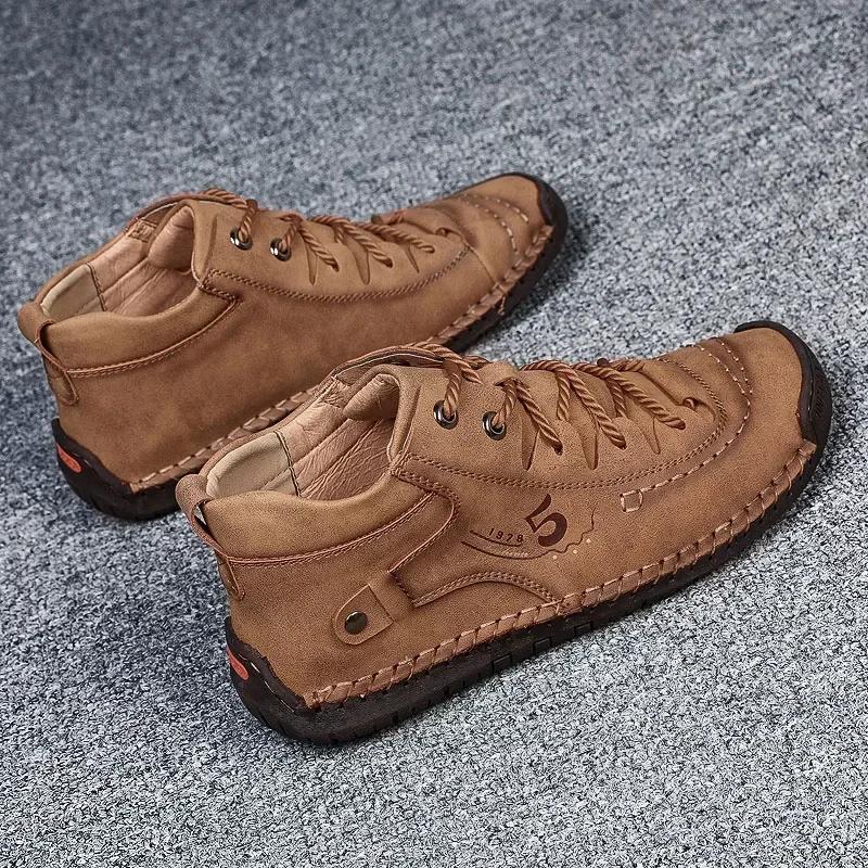 Summer Sneakers for Men Shoes 2024 Style Leisure Sneaker Men Leather Shoe Natural Cowhide Leather Cheap Shoes With Free Shipping