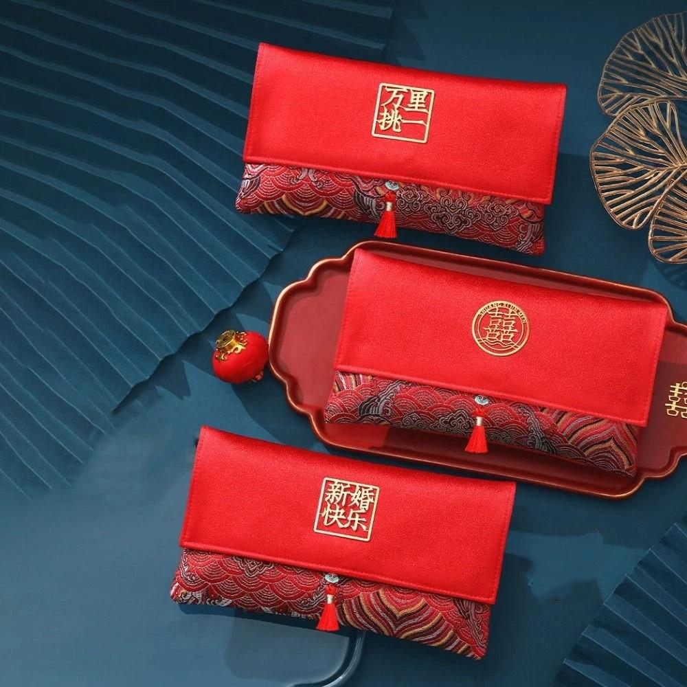 Chinese Style Wedding Red Envelope Embroidery Pattern Money Red Pocket  Spring Festival