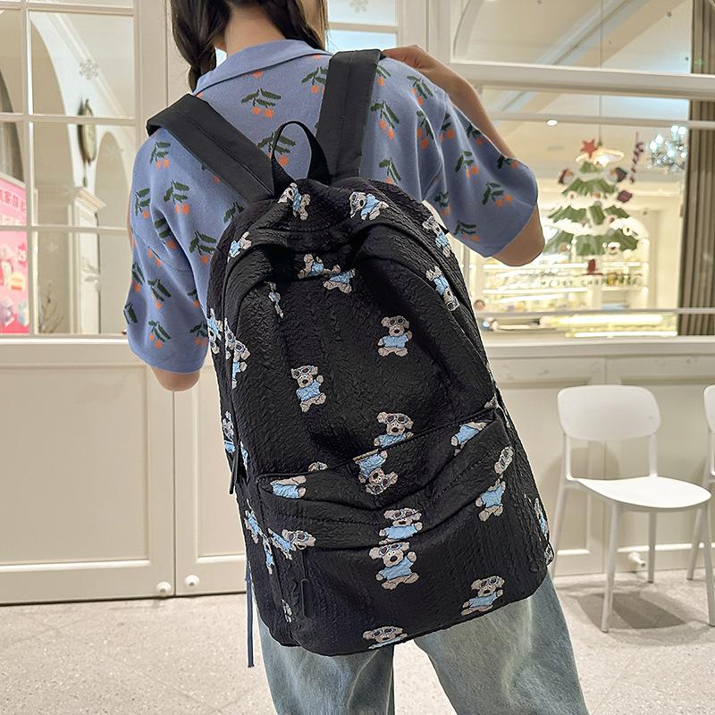 Schoolbag Simple Casual Foam Printed Backpack Sweet Girl Student High Value Backpack Lightweight Small Flower Student School Bag